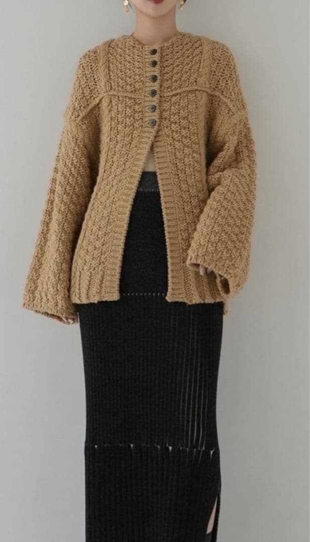 eaphi　HONEYCOMB KNIT CARDIGAN