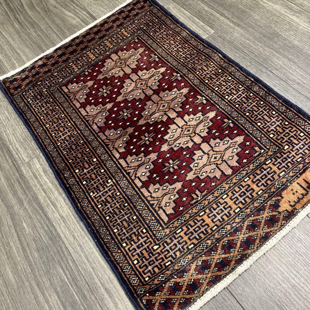 67x46cmトライバルラグ手織り絨毯ナシヤティヤン アンテイーク絨毯