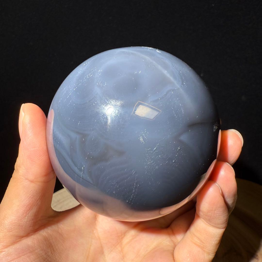 天然石シュガー瑪瑙の笑い口　置物　スフィアNO.062706