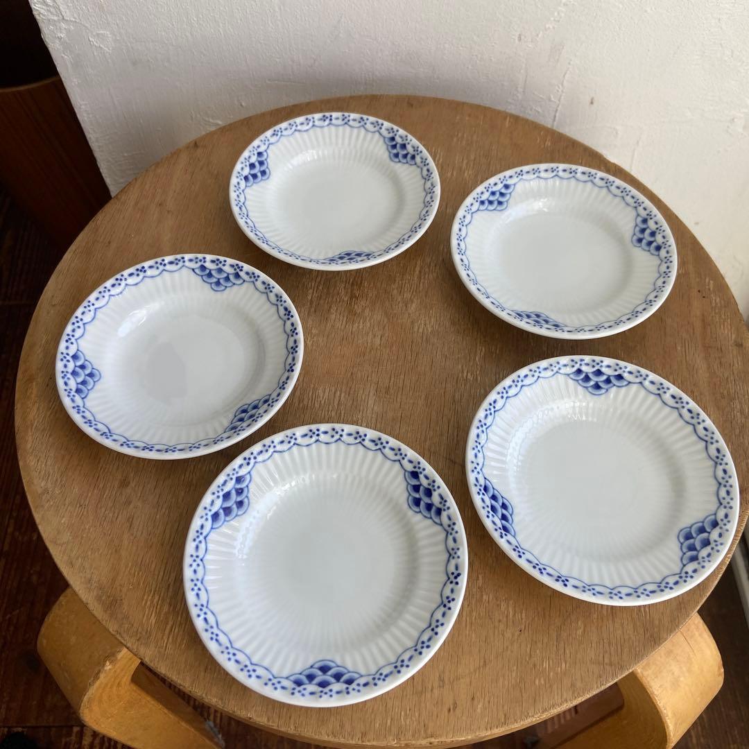 新品未使用 ロイヤルコペンハーゲン プリンセスブルー プレート 5枚セット