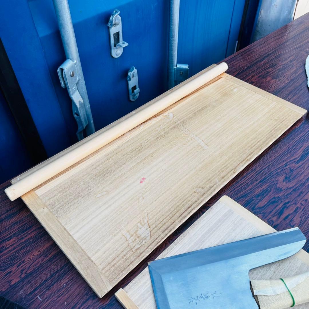 美品✨作家物！蕎麦切り包丁 麺切包丁 まな板、ブラシ付き