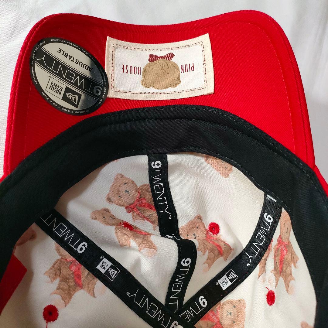 希少 ピンクハウス×ニューエラ 920 テディベア 刺繍 パッチ 赤