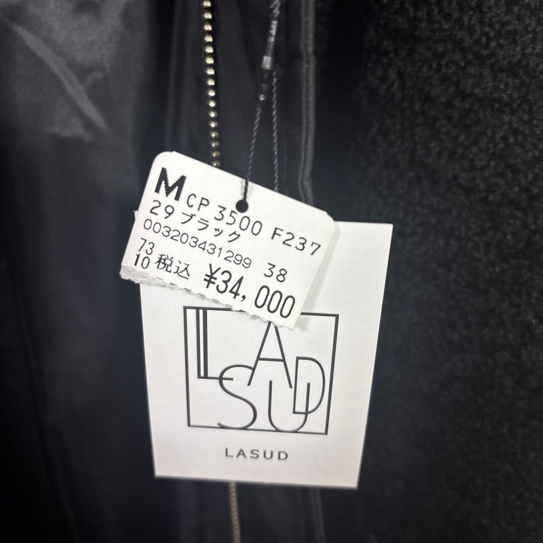 LASUD ファーボアコートブラック未使用品　サイズ9号定価34000円タグ付き