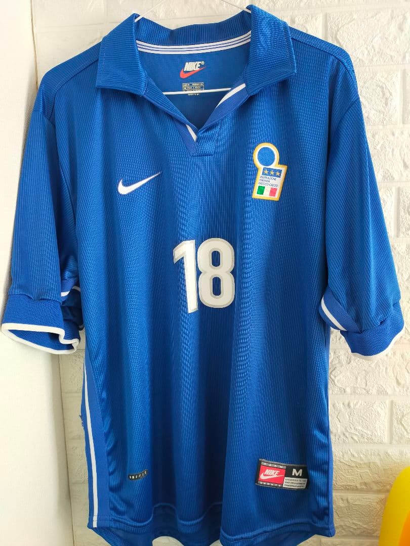 【当時物】ナイキ イタリア代表 1998年 Rバッジョ　青　イギリス製　Mサイズ
