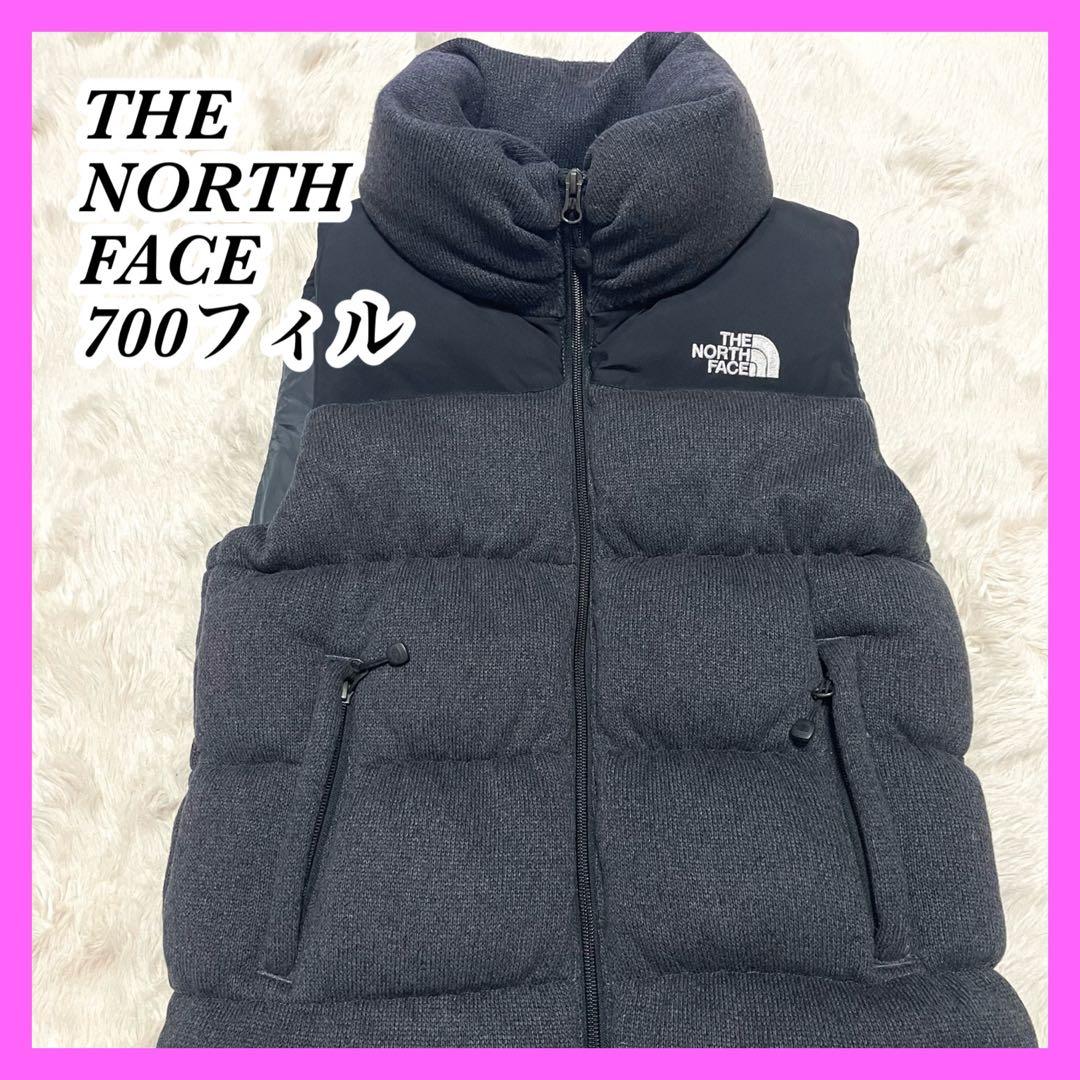 【THE NORTH FACE】ダウンベスト 700フィルパワー 黒/グレー切替