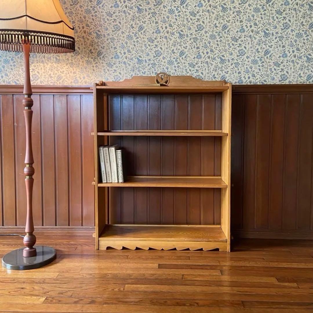 アンティーク　楔本棚　オープンラック　ナチュラル　古い本棚　アンティーク家具