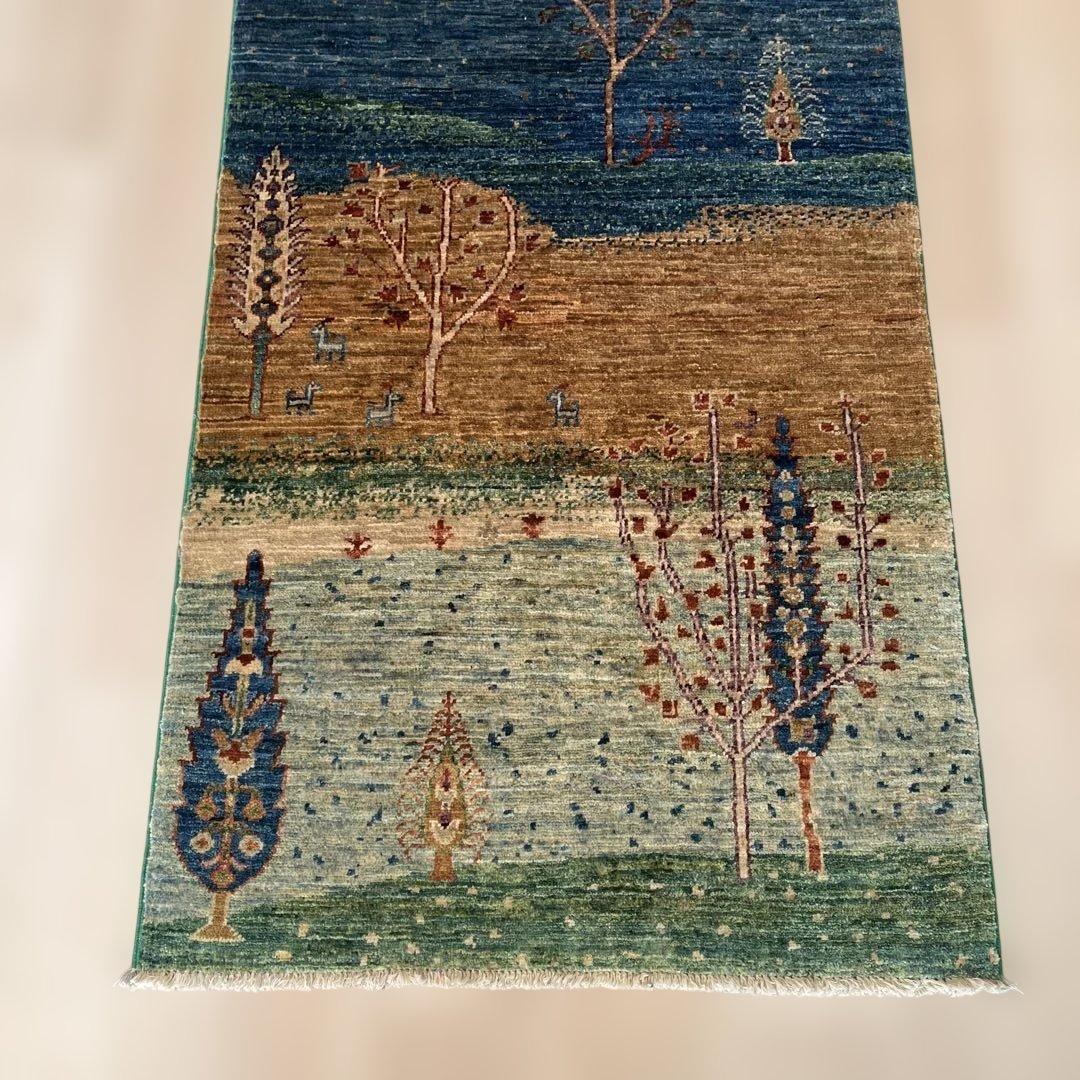 トルコ絨毯 手織りウール 155×71cm 保証書付