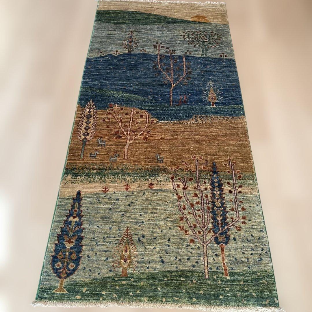 トルコ絨毯 手織りウール 155×71cm 保証書付