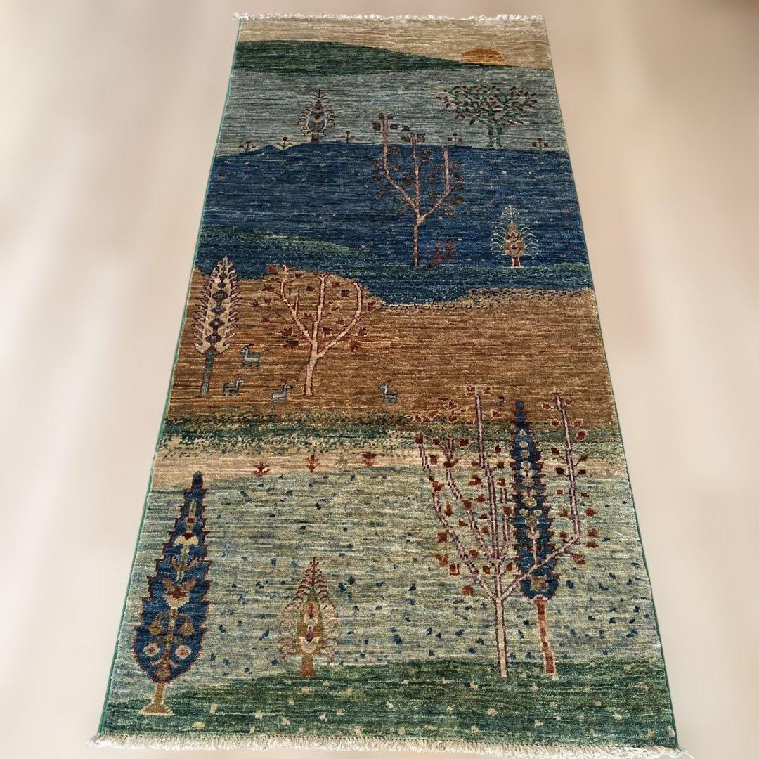 トルコ絨毯 手織りウール 155×71cm 保証書付