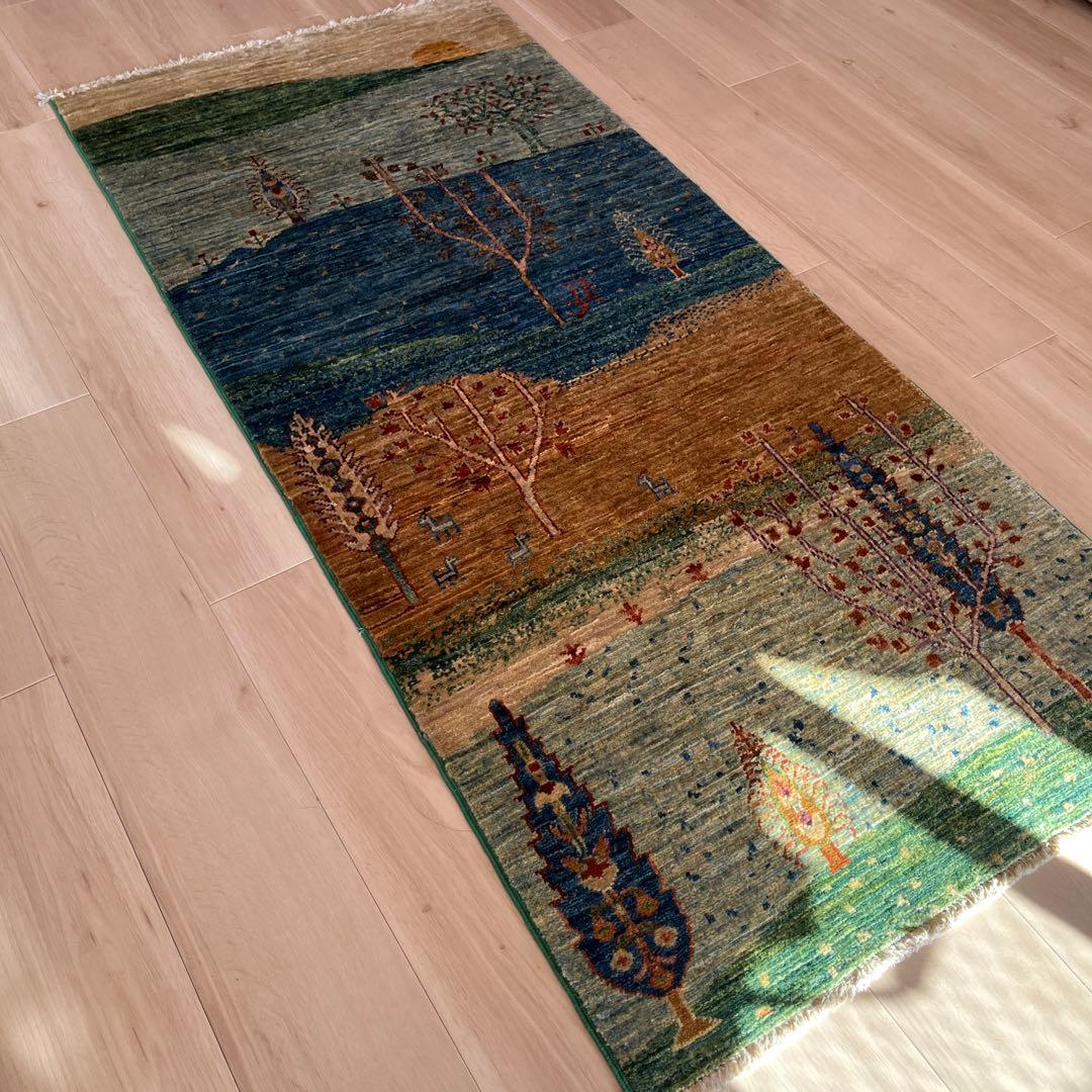 トルコ絨毯 手織りウール 155×71cm 保証書付