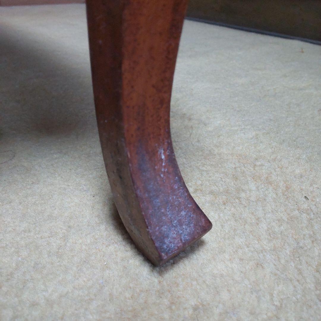 木製テーブル 象嵌細工 ダークブラウン