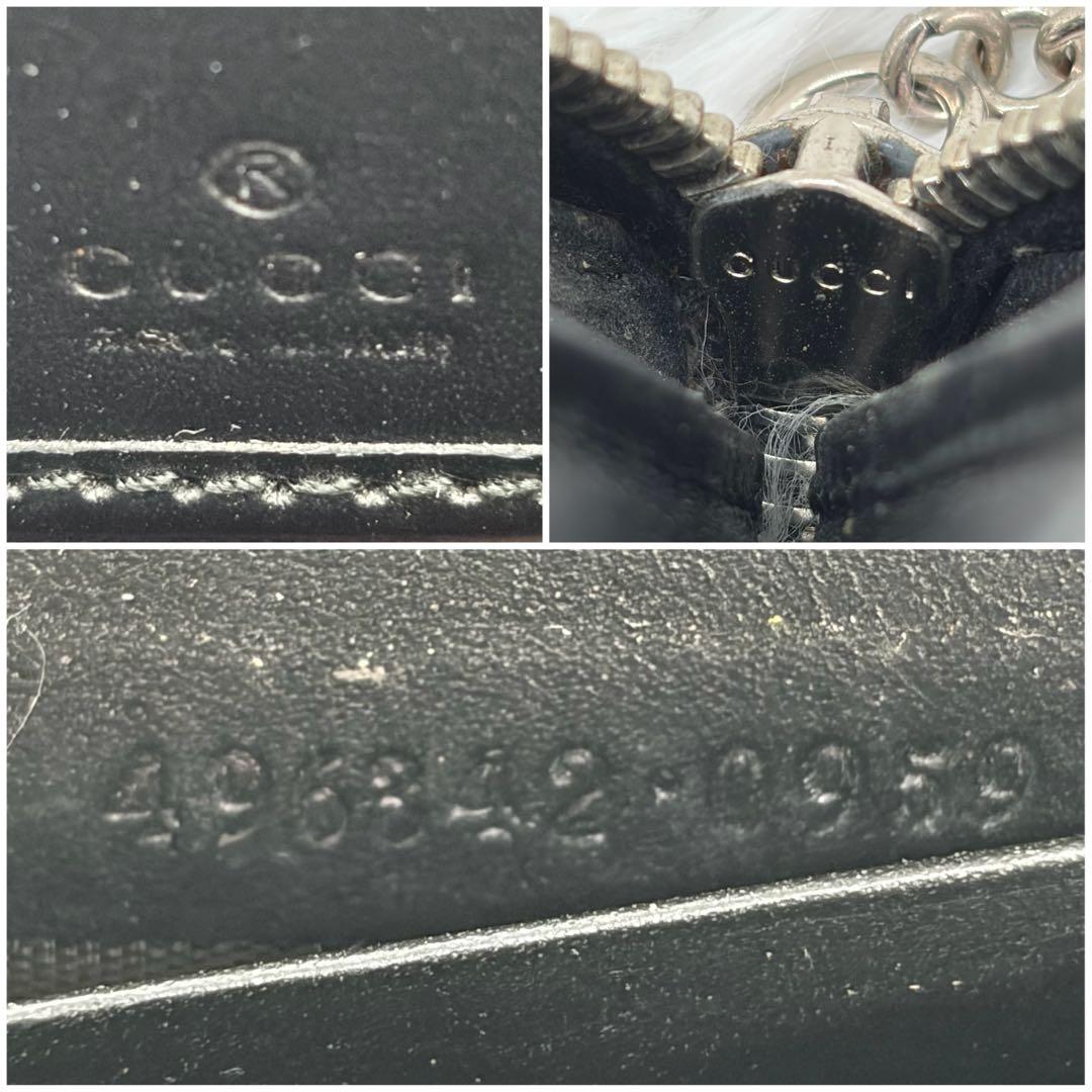 美品✨ グッチ　長財布　ラウンドファスナー　ナイト　クーリエ　レザー　ブラック