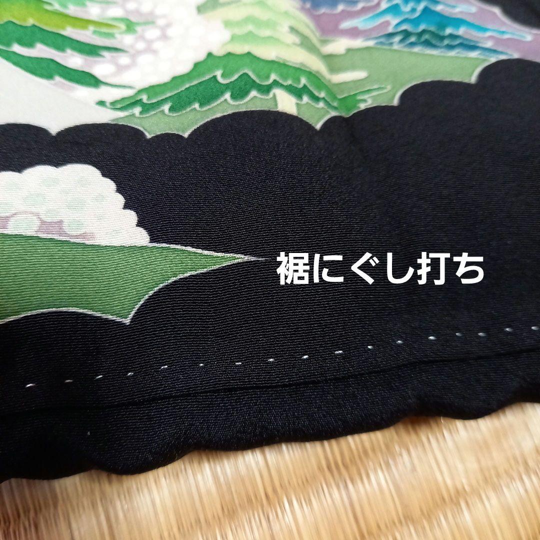ドール　市松人形18号　正絹　着物　黒留袖　加賀友禅　大きな子　ビスク　床飾り