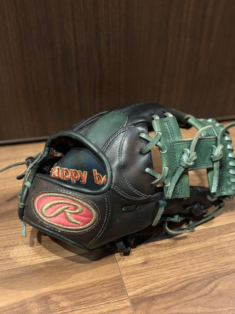 Rawlings 硬式野球グローブ 右投げ 黒/緑 内野用