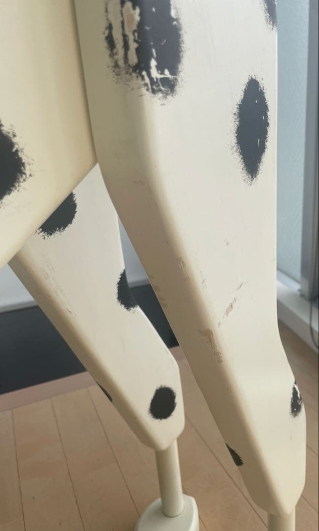 大型サイドテーブル ダルメシアン白80×110×22