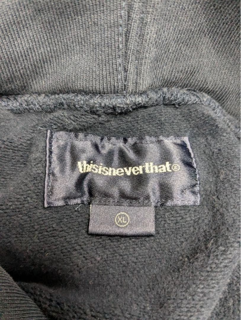 thisisneverthat ネイビー パーカー ネバザ スウェット