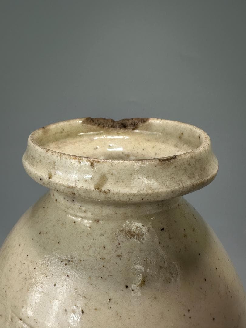 朝鮮古美術　18世紀頃　李朝時代　李朝　白磁　徳利　白磁壺　酒壺　韓国美術古陶磁