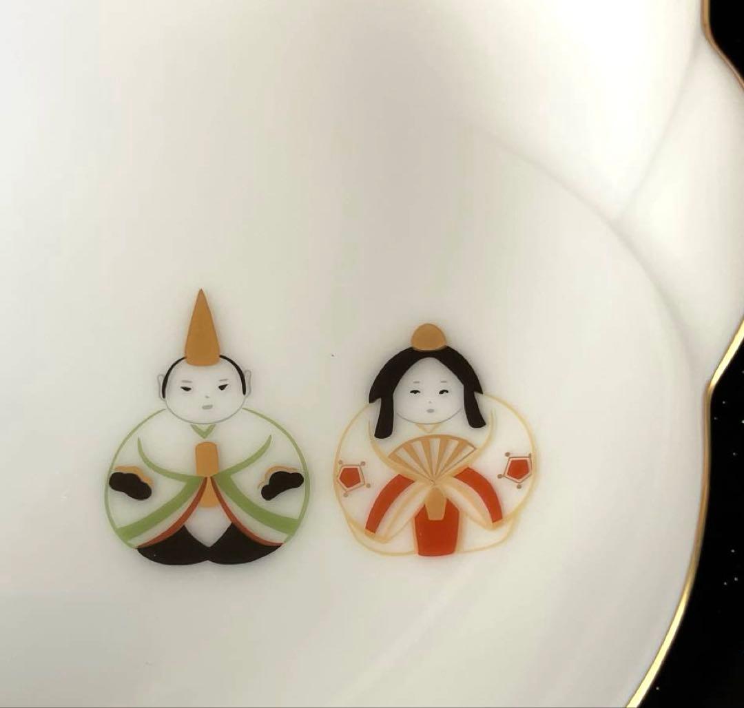 大倉陶園　ひな祭り柄　銘々皿ペア　ケーキ皿