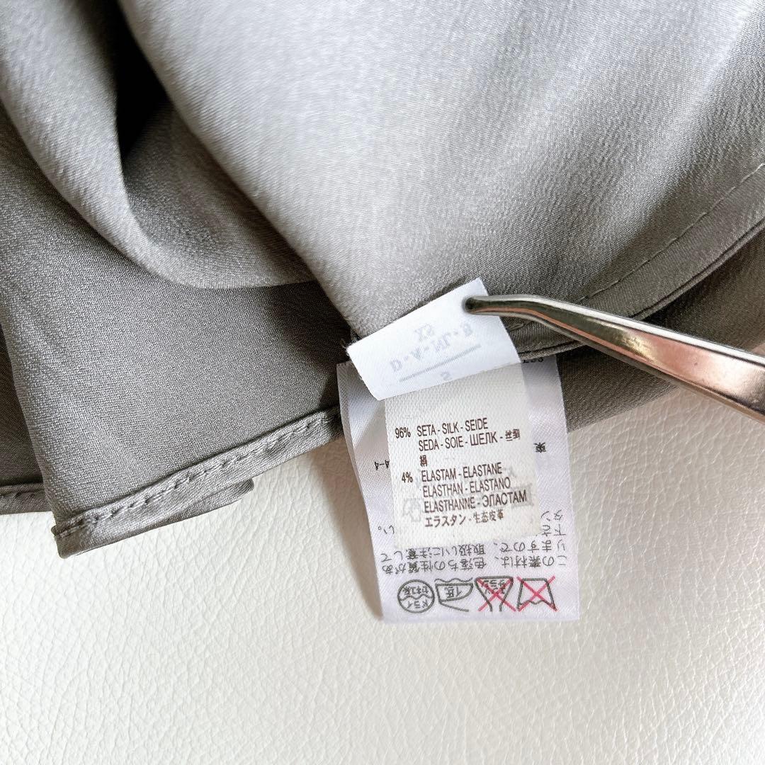 ブルネロクチネリ　ノースリーブワンピース　ドレス　シルク　光沢　S