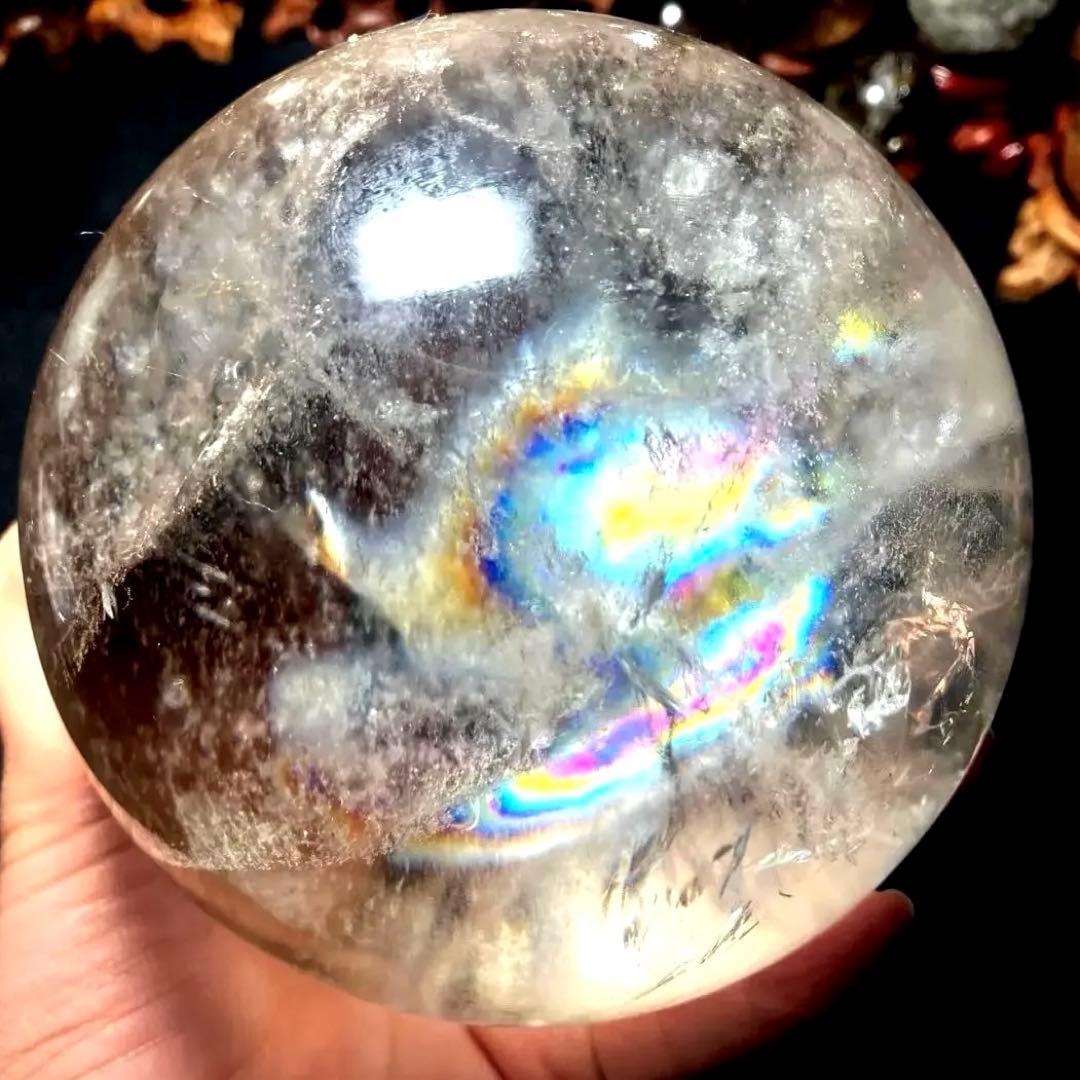 超超特大‼️120mm レインボーゴールドルチルクォーツ　金針水晶　パワーストーン