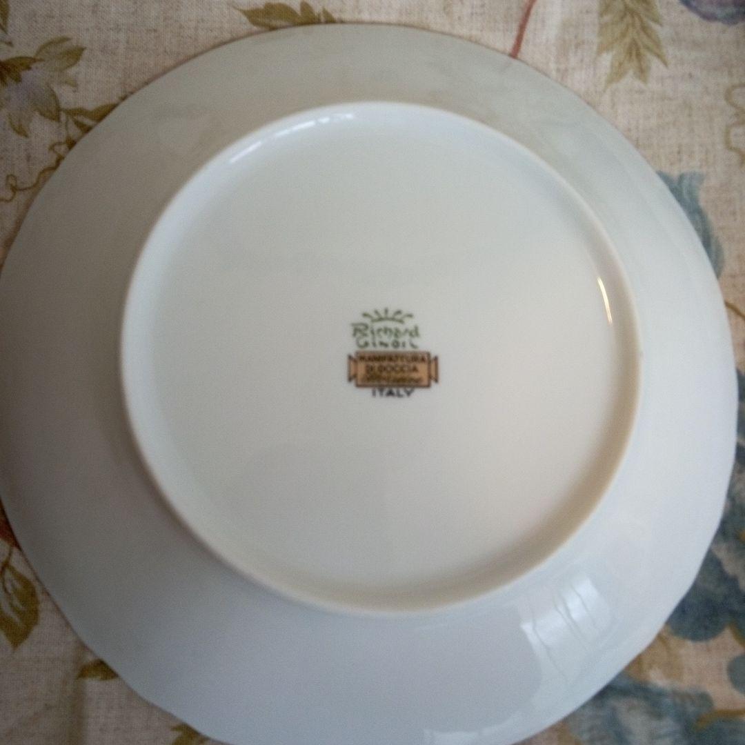 リチャードジノリ　ペルージャ　プレート約20cm 24金縁取り 4枚