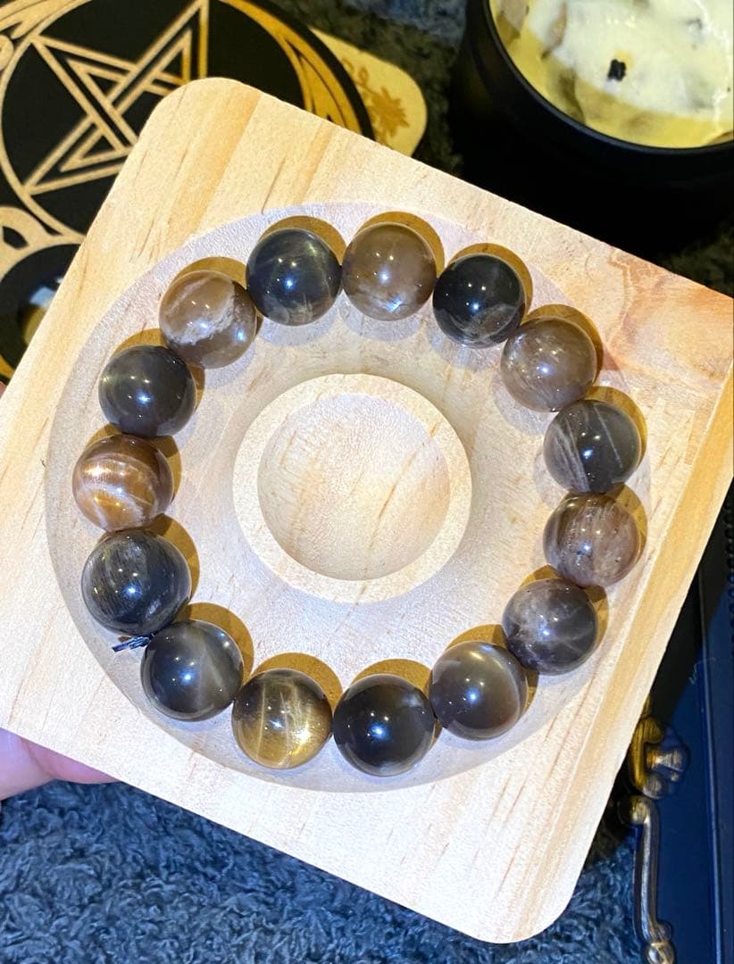 最強神道術式かけ！厄除け大開運秘宝！ キャッツアイブラックゴールドサンストーン