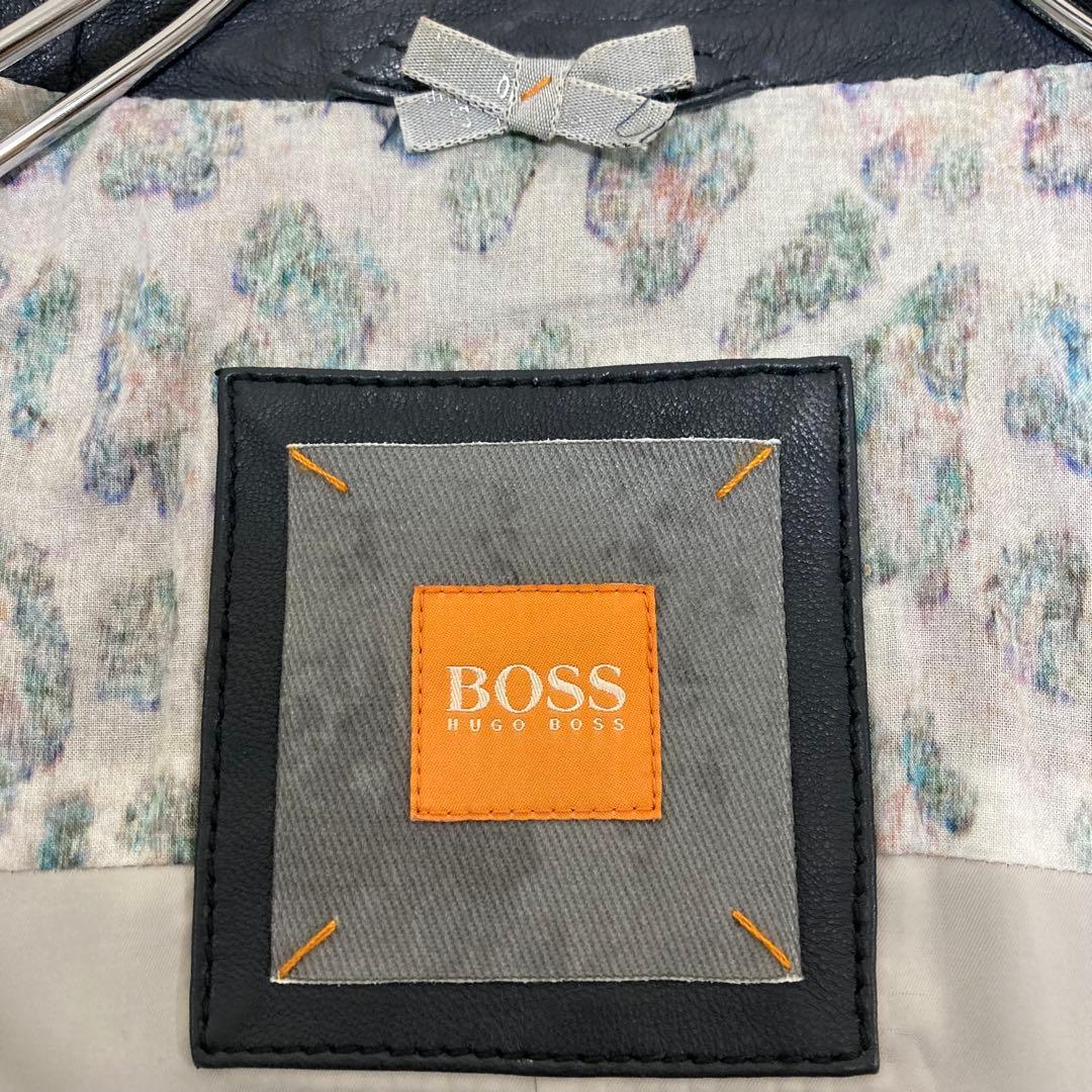 HUGO BOSS✨異素材　ソフトラムレザージャケット　レオパード　ニット　M
