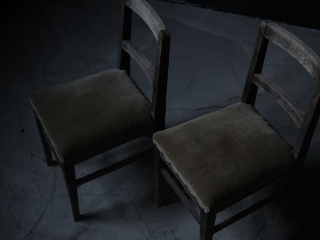 ダイニングチェア　椅子　張り替え済　古家具　古道具　アンティーク　昭和レトロ