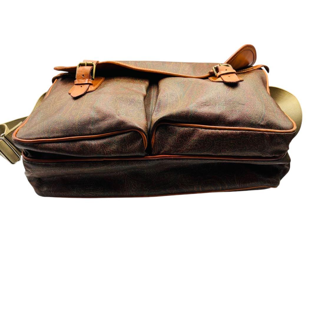 希少エトロ メッセンジャーバッグ ペイズリー 大容量 特大 肩掛け クロスボディ