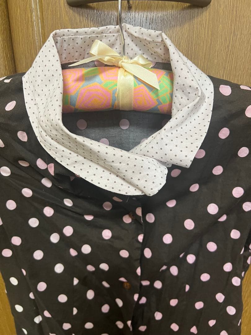 Vivienne Westwood 水玉模様 半袖シャツ 茶色とピンク