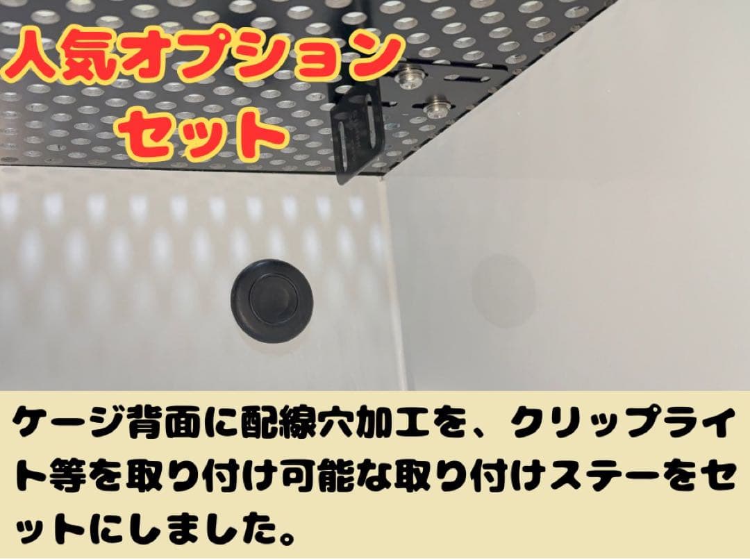 m-mink【爬虫類ケージ60×40×35配線穴加工追加】