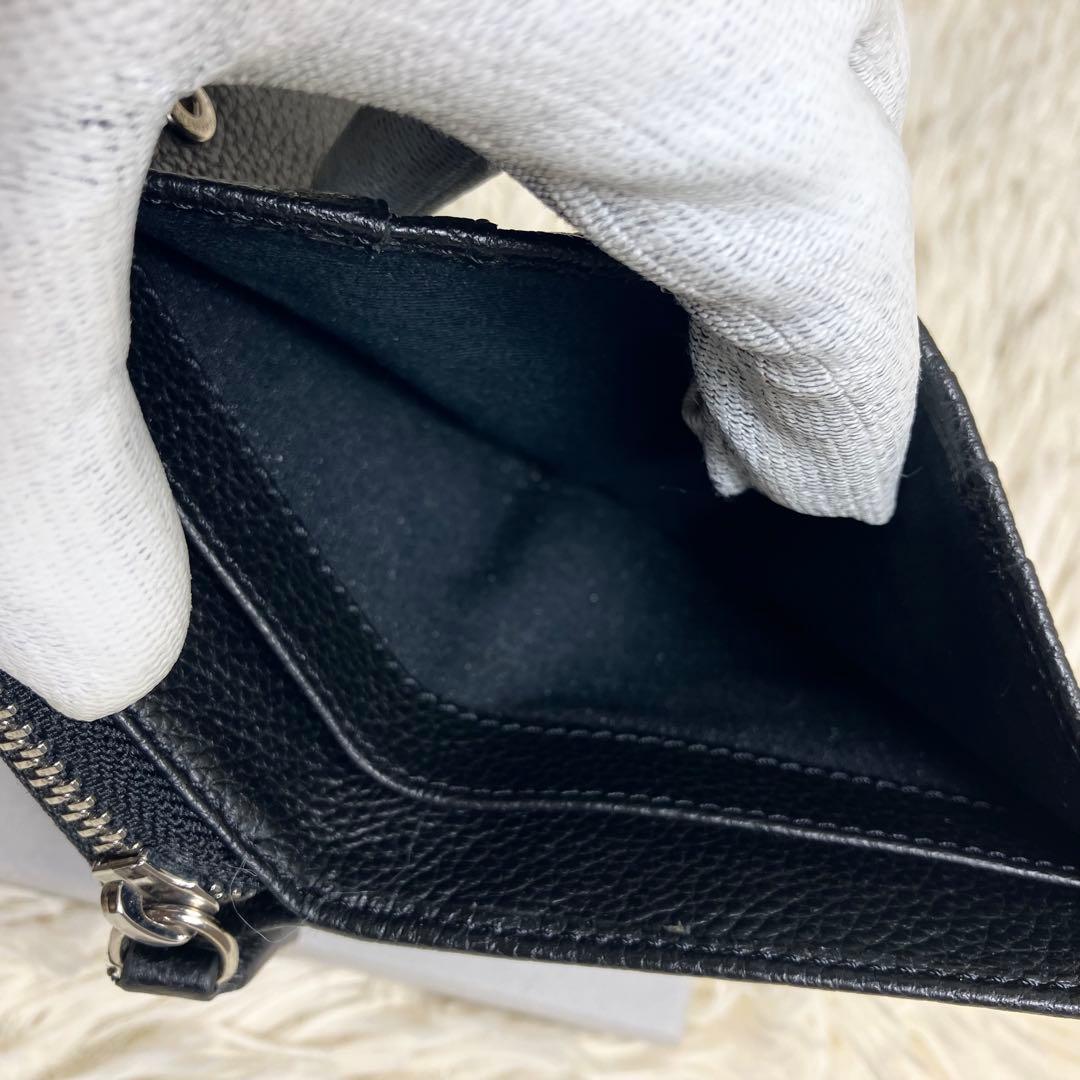 【美品】 ヴィヴィアン 折り財布 オーブ レザーブラック 箱付き