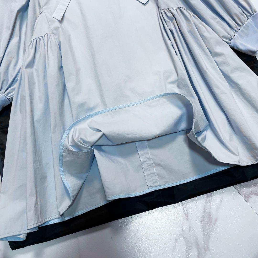 23SS✨yori サイドギャザーパフブラウス リボン パフスリーブ 近年モデル