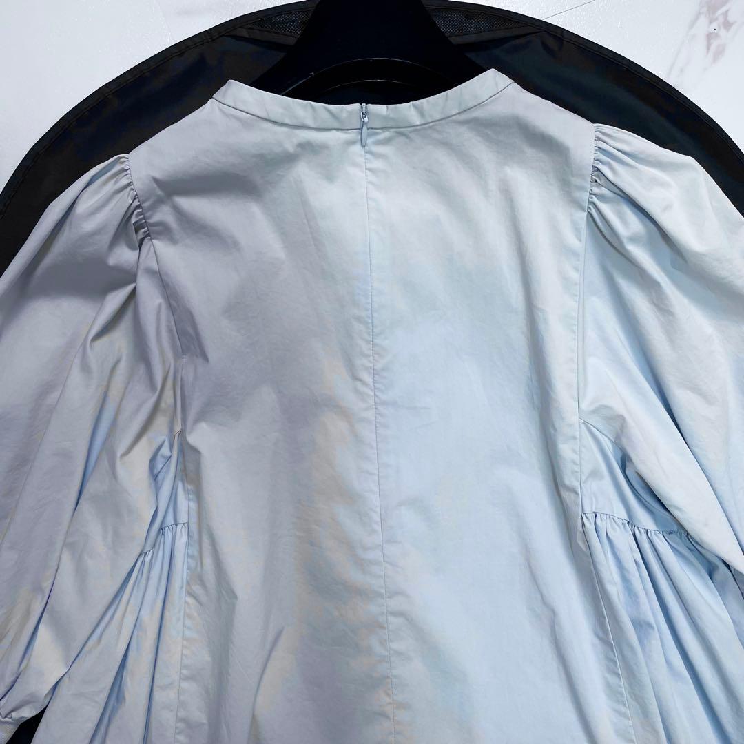 23SS✨yori サイドギャザーパフブラウス リボン パフスリーブ 近年モデル