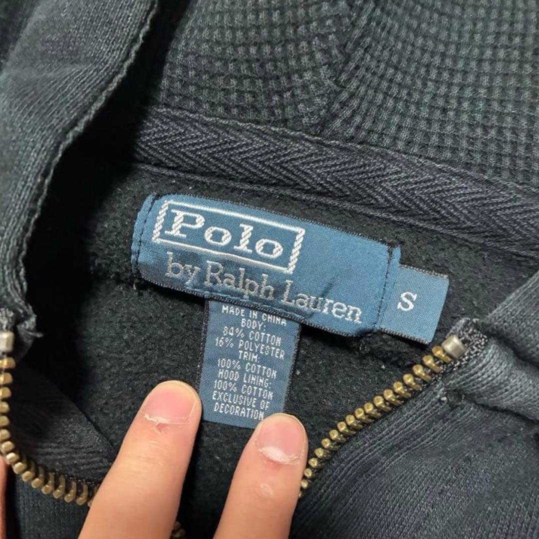 ポロ　黒　パーカー　ジップパーカー　ラルフローレン