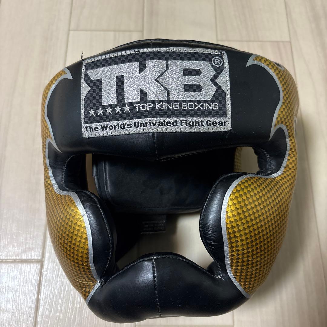 TOP KING ボクシング ヘッドギア 黒/金