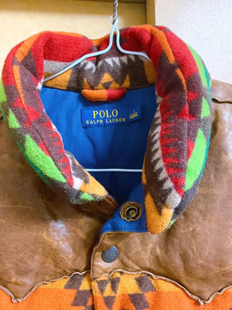 ポロ ラルフローレン レディース レザー ネイティブ インディアン ダウンベスト