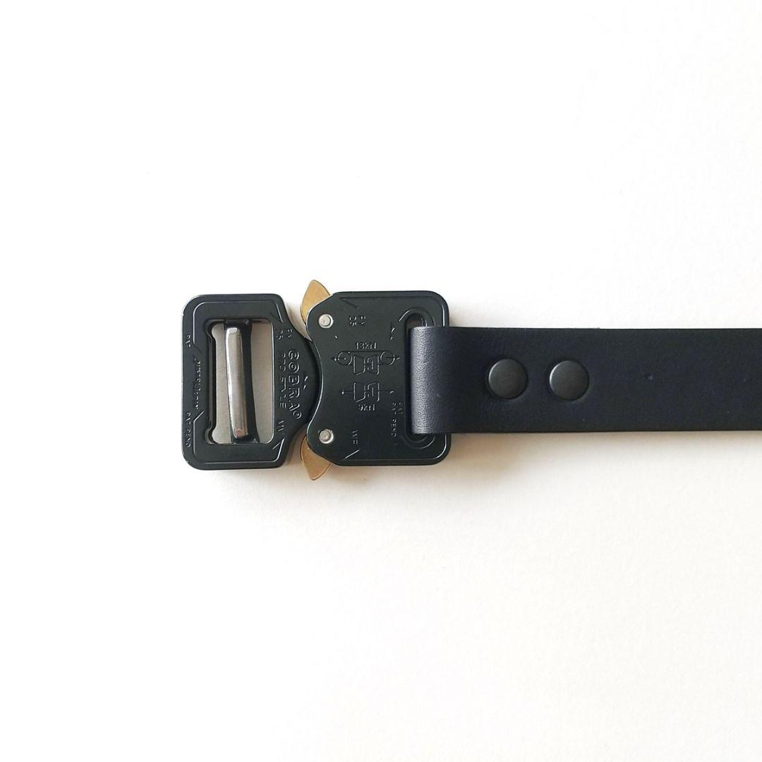 レザー×ナイロン コブラバックルベルト ハンドメイド KT-004 ブラック