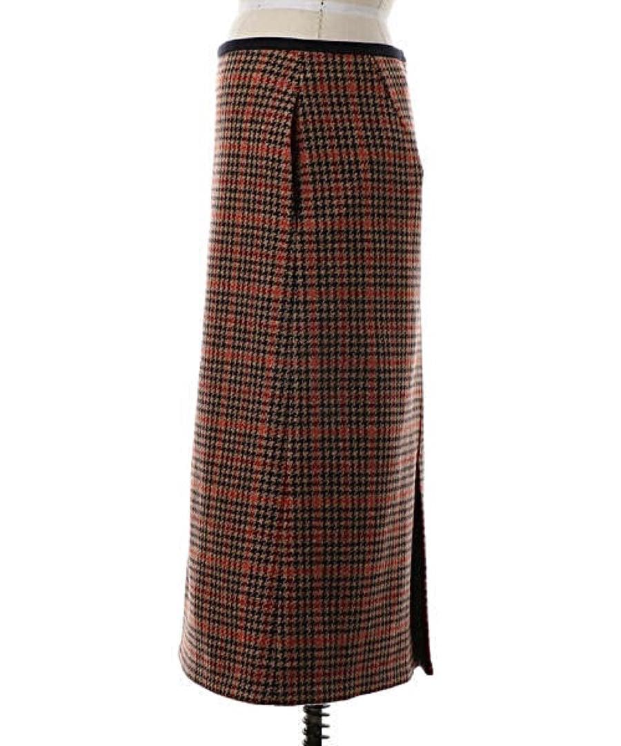 美品 DRAWER イタリア生地 セミタイトチェックスカート 定価55000円