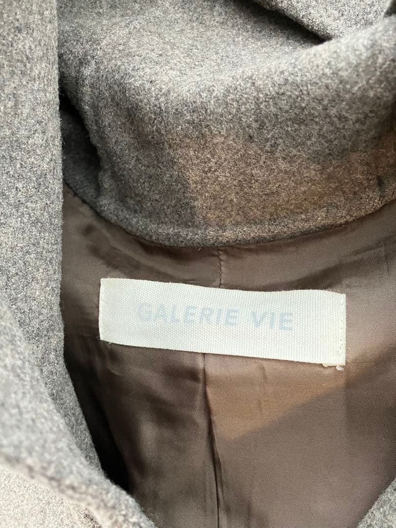 トゥモローランドGALERIE VIEライトメルトン フーデッドコートカシミヤ混