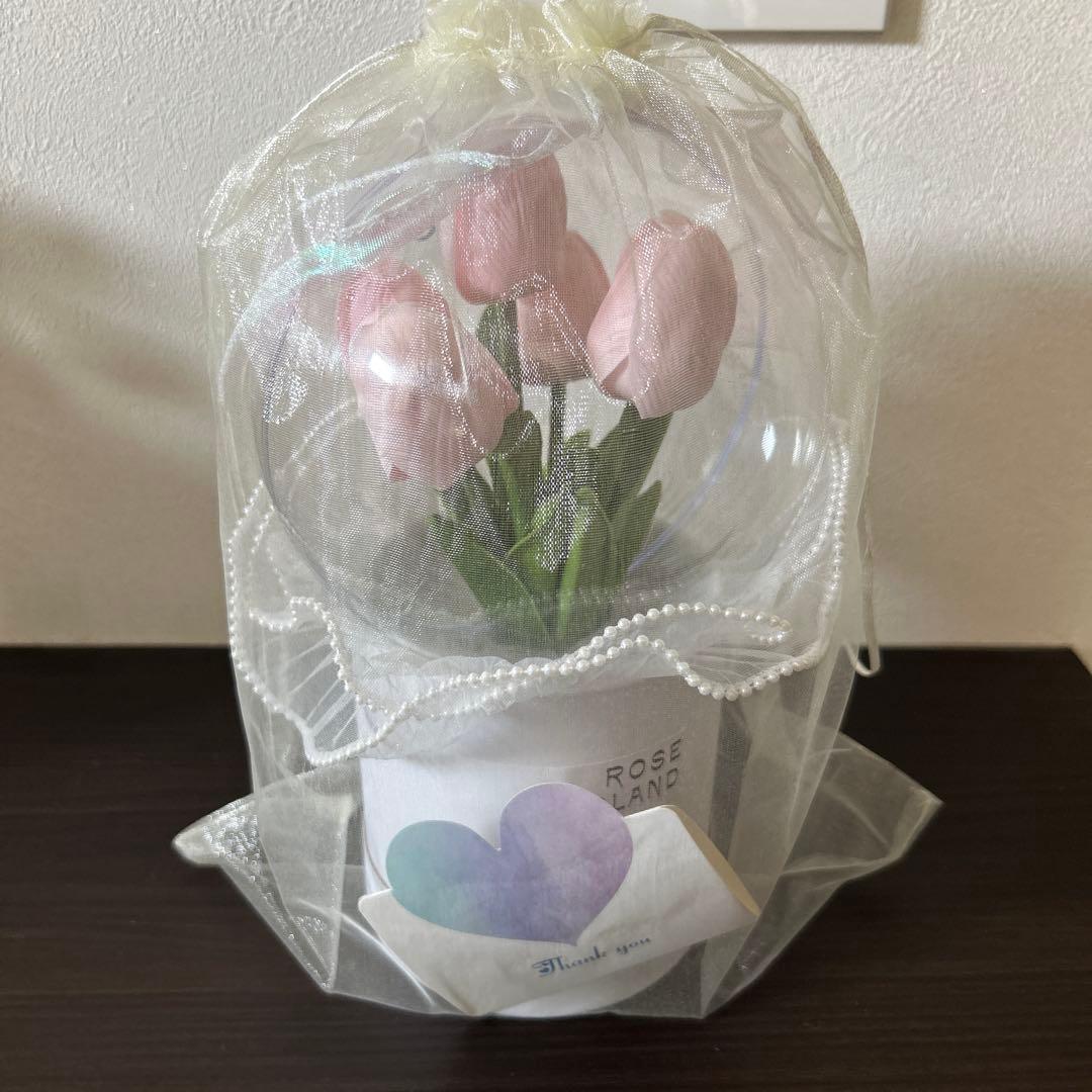 プリザーブドフラワー 　花束　観葉植物　造花　ピンク　クリスマス　インテリア