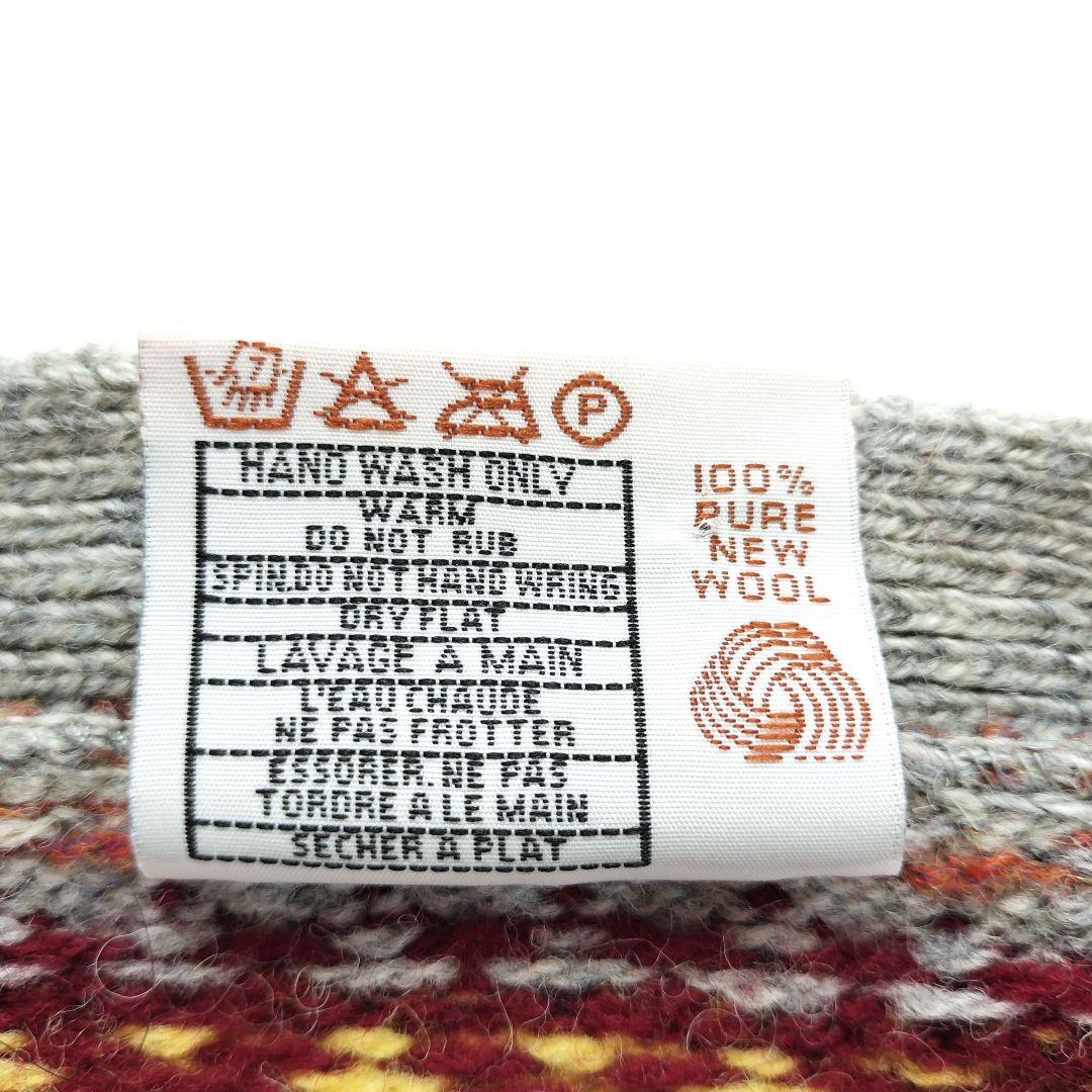 ジャミーソンズ フェアアイル ニット Vネック カーディガン グレー【Ｌ】