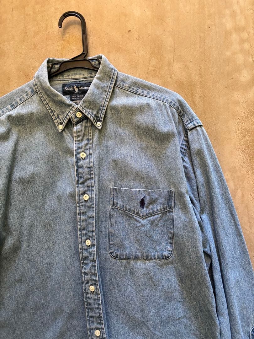 ラルフローレン THE BIG B.D Shirt デニムシャツ　M 青ポニー