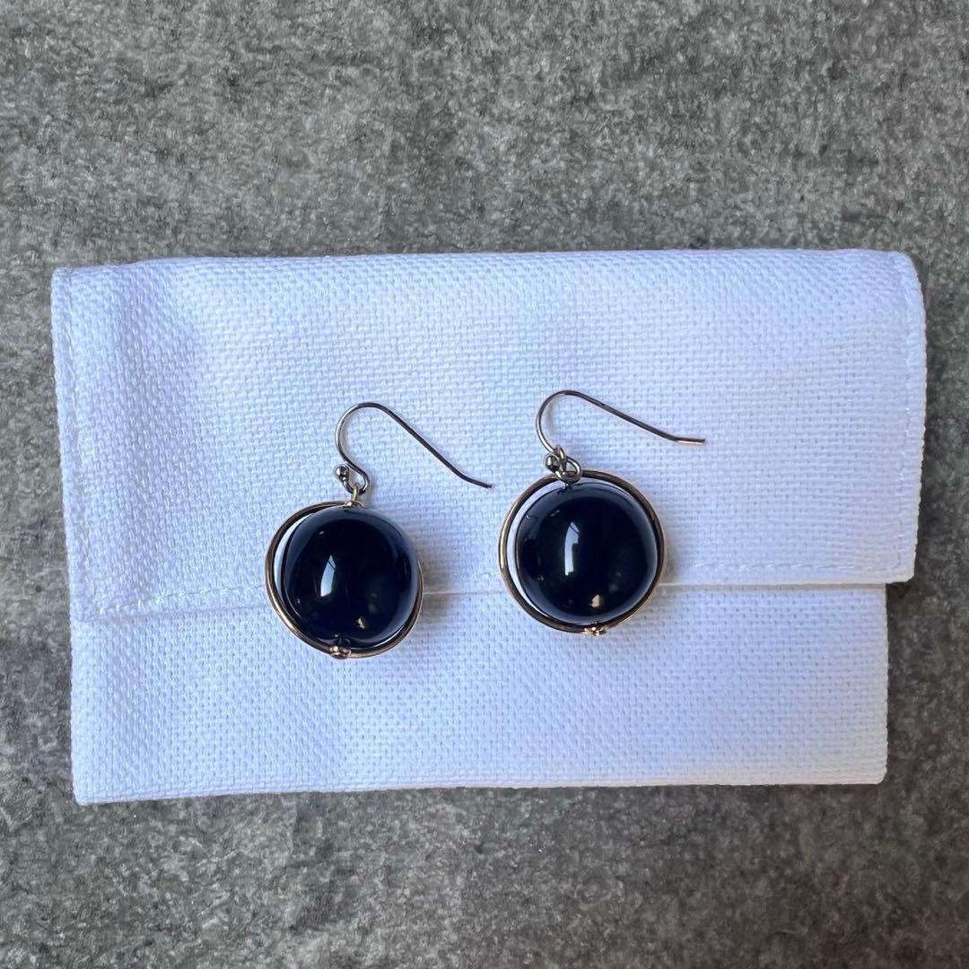 【美品】JIL SANDER ブラック ピアス