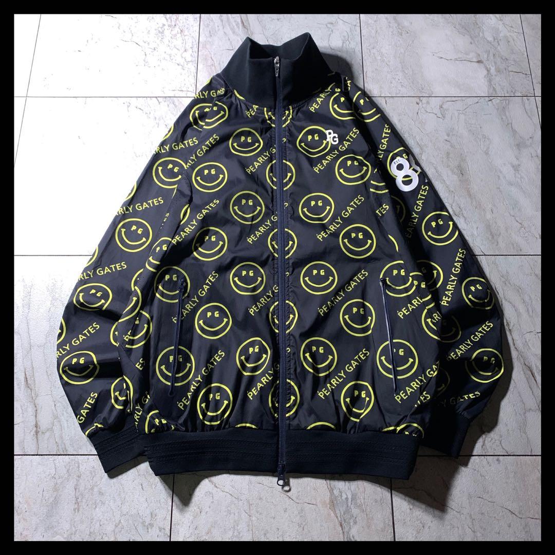 パーリーゲイツ スマイル ニコちゃん 総柄 ゴルフ ナイロンジャケット サイズ4