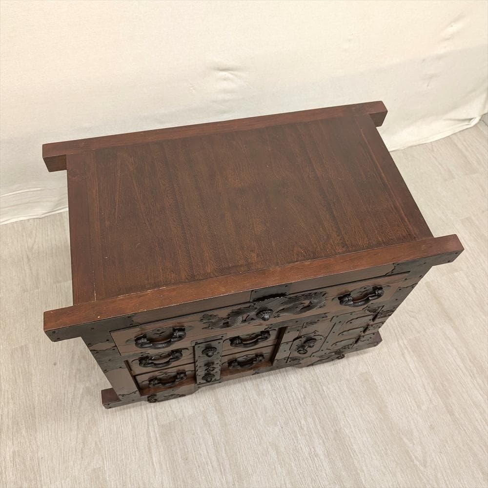 民芸家具　天然木　車箪笥　整理箪笥　時代家具　箪笥　タンス　たんす　引き出し