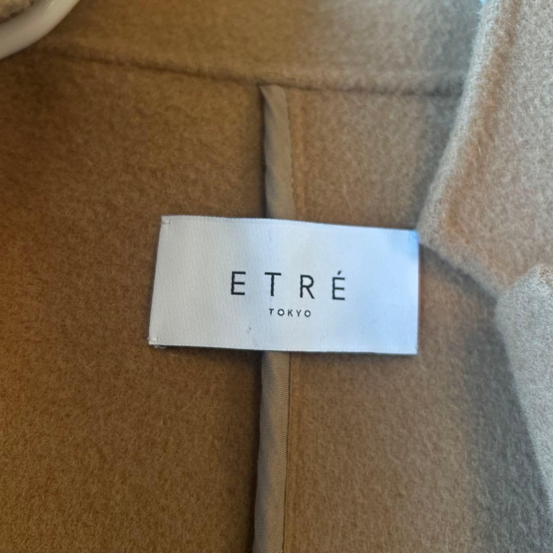 【ETRE TOKYO】 リバーロングフーディーストールコート(キャメル)