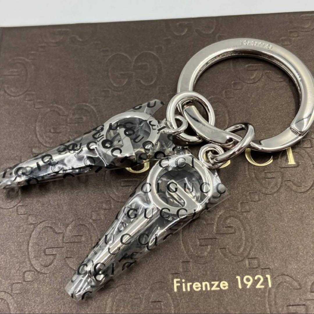 【未使用品】　GUCCI　グッチ　Gロゴ　鍵デザイン　キーリング　キーホルダー