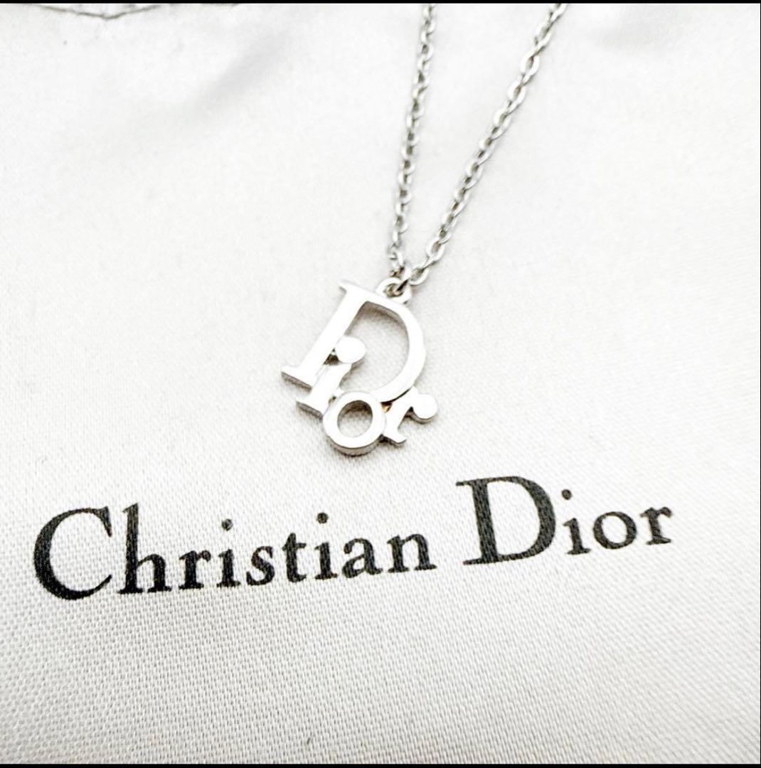 2971-1 極美品✨　Dior　ネックレス　CD ロゴ　希少　シルバー