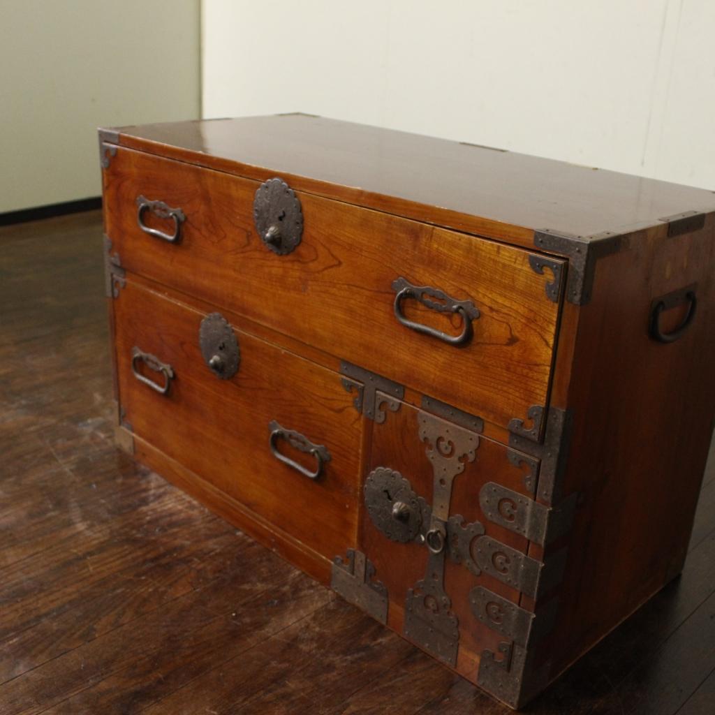 欅材！庄内箪笥・4杯！時代箪笥和家具古道具古家具古民藝和モダンローボード古布